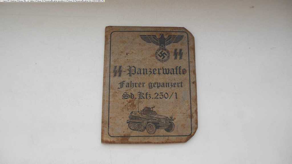 Průkaz německého vojáka SS.