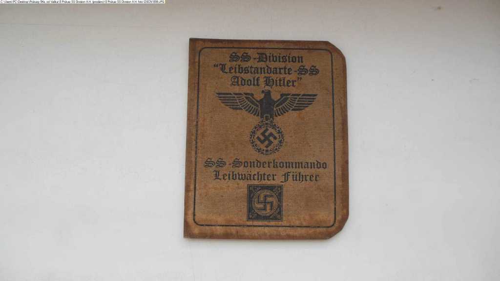 Průkaz německého vojáka SS